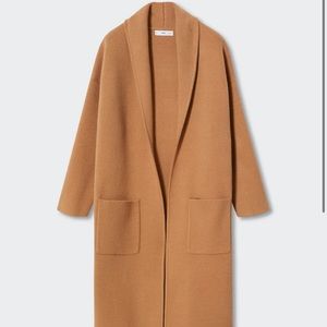 Mango coatigan, oversized knitted coat with pockets